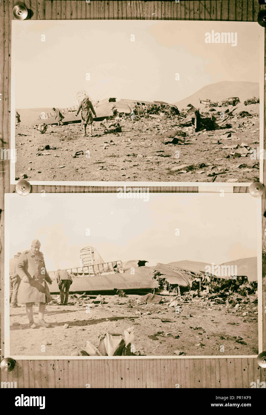 Niederländische Flugzeug Katastrophe. Dez. 1934, Naher Osten Stockfoto