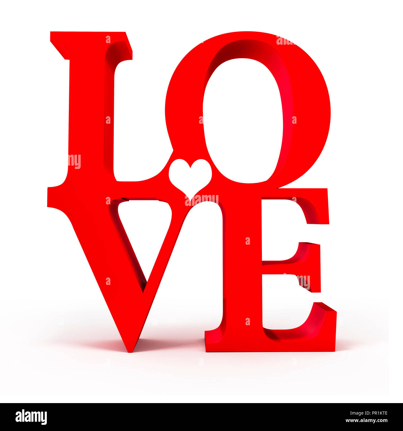 3d-rot Liebe text Stockfoto