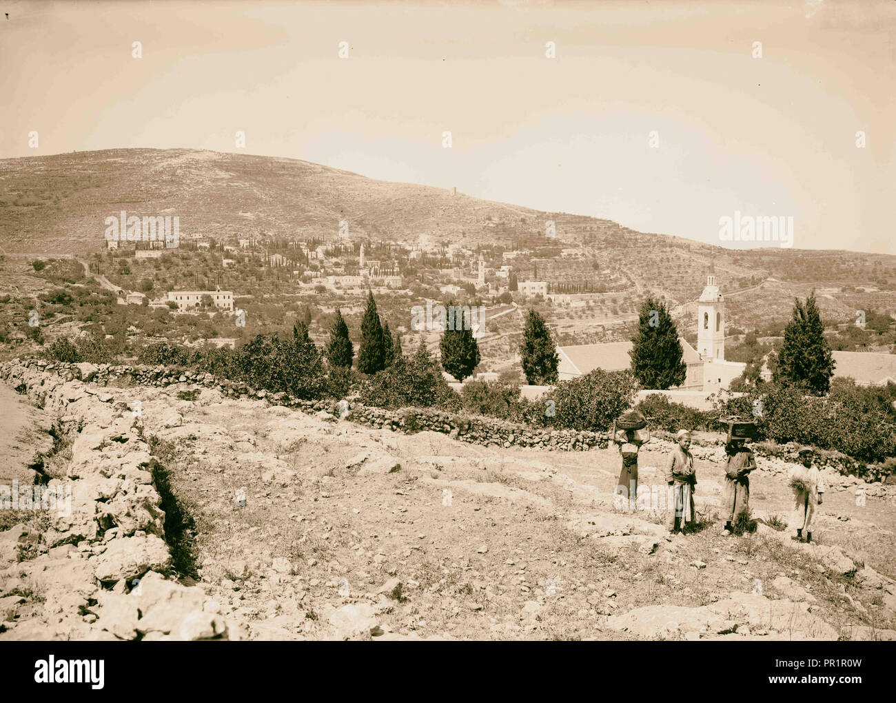 Umgebung von Jerusalem. 'Ain Karim, neue russische Siedlung American Colony, Jerusalem. 1898, Jerusalem, Israel Stockfoto