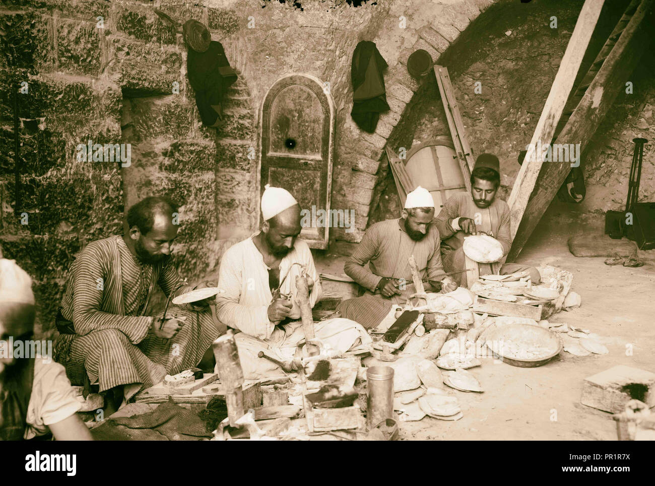 Arbeitnehmer in Perlmutt American Colony, Jerusalem. 1898, Israel Stockfoto