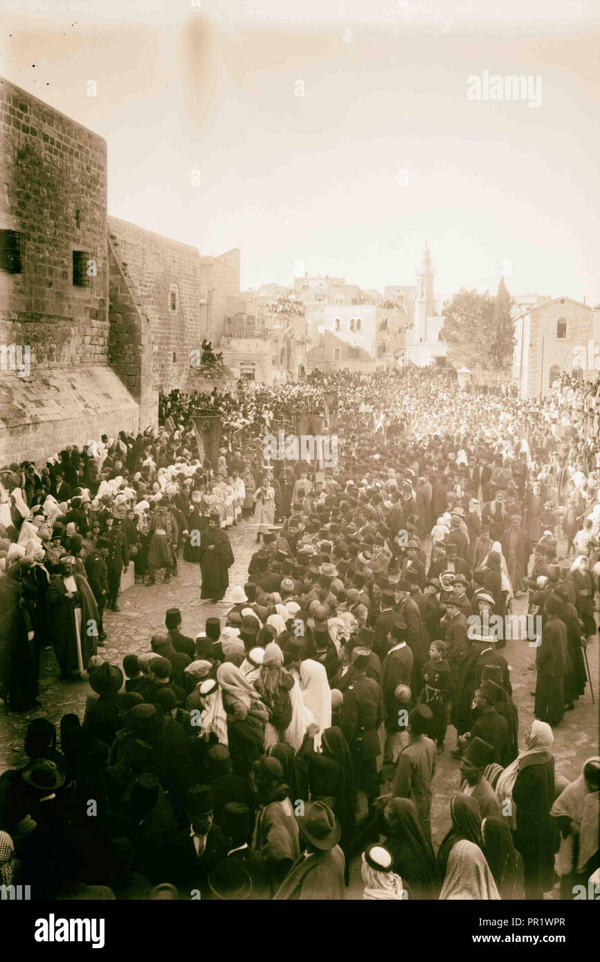 Weihnachten in Bethlehem, religiöse Prozession. 1898, West Bank, Israel Stockfoto