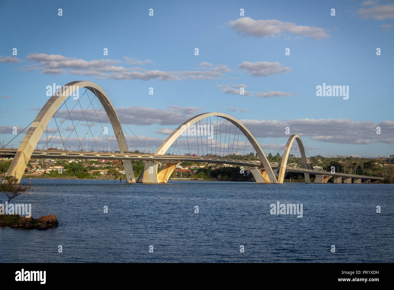 JK Brücke und Paranoa See - Brasilia, Distrito Federal, Brasilien Stockfoto