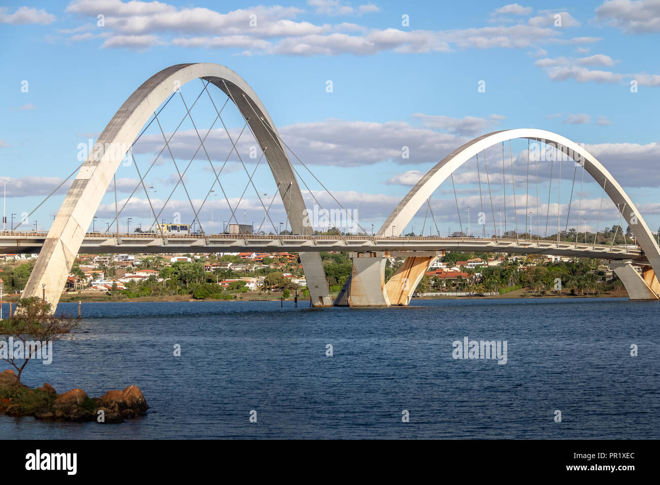 JK Brücke Detail - Brasilia, Distrito Federal, Brasilien Stockfoto