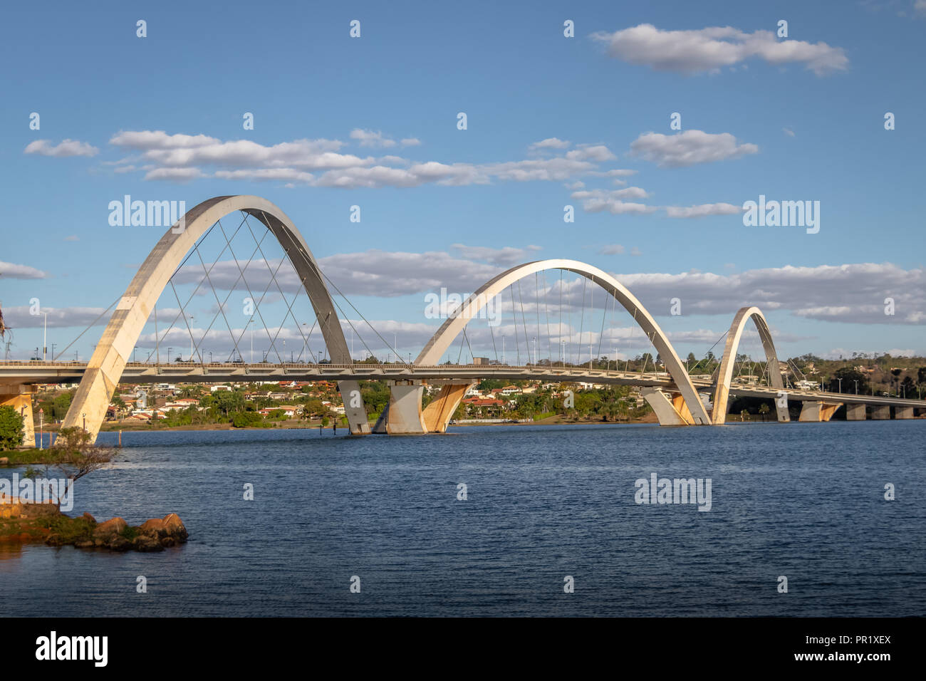 JK Brücke und Paranoa See - Brasilia, Distrito Federal, Brasilien Stockfoto