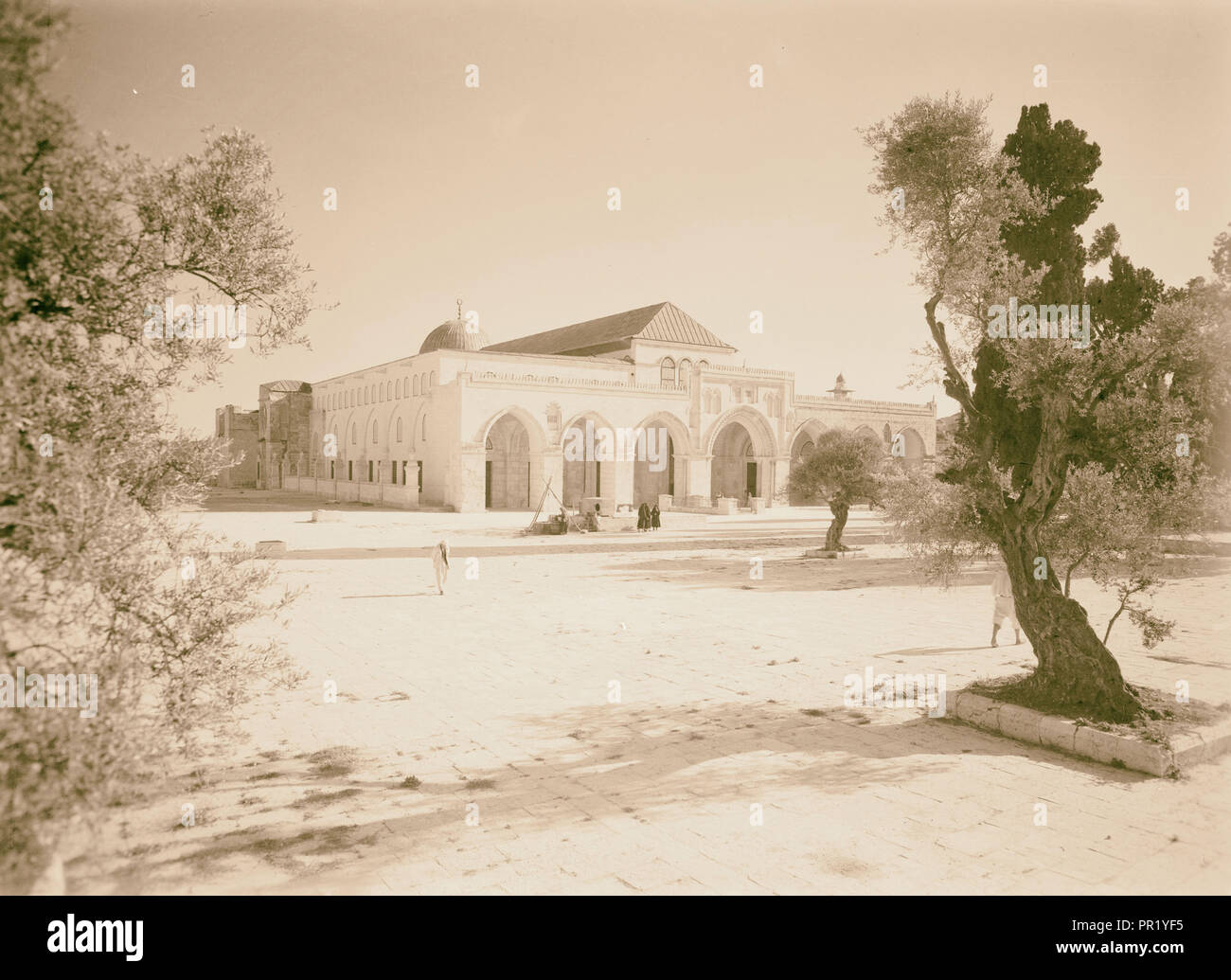 Arabische Architect bei der Moschee al-Aqsa, Abdel Fatah Hilmi Bey Äußere der al-Aqsa 1940, Jerusalem, Israel Stockfoto