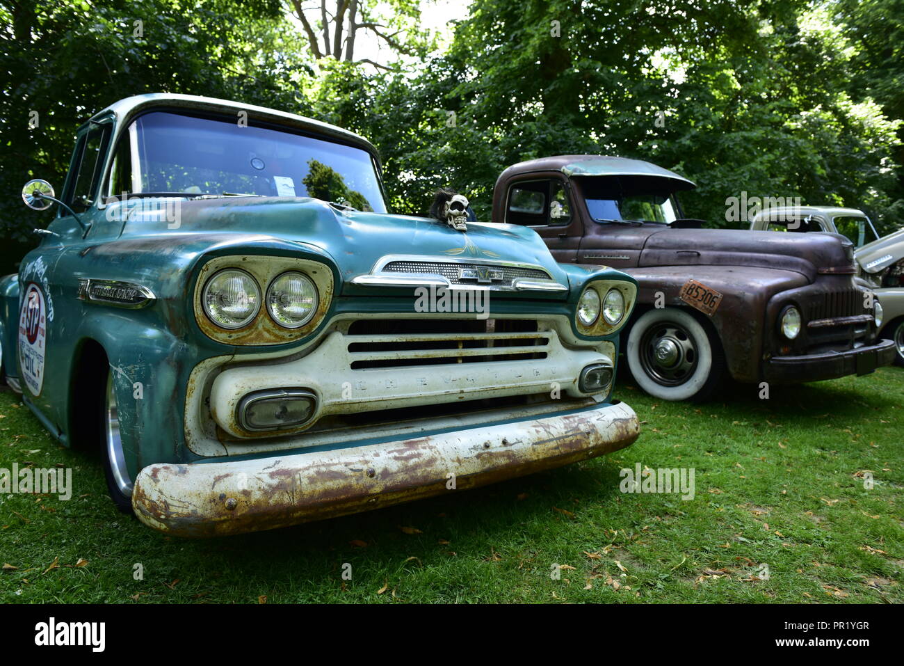 Retro Car Show Ausstellung in St'Edmunds in Großbritannien Stockfoto