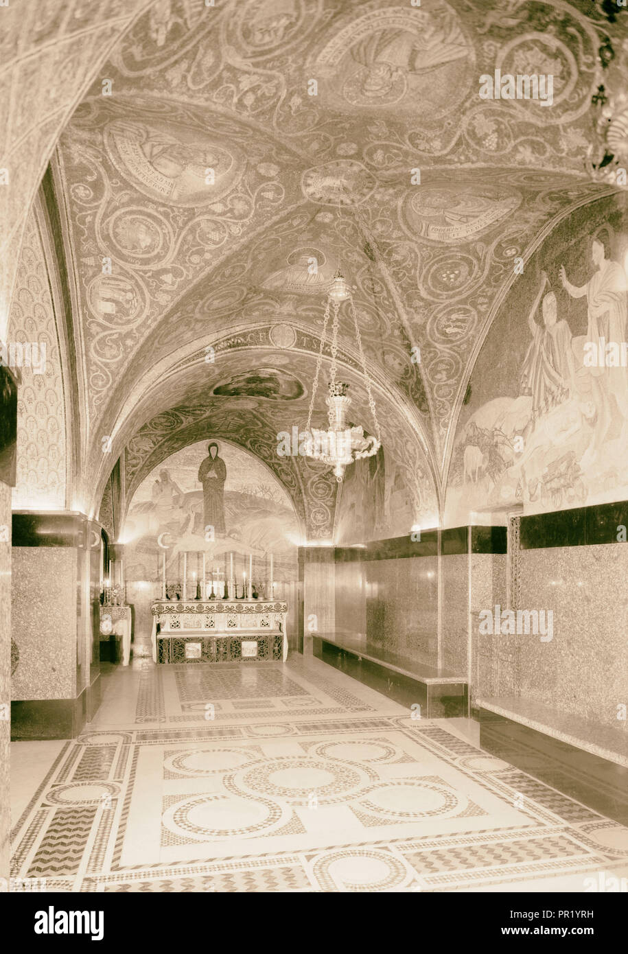 Kirche des Heiligen Grabes, Lateinische Kapelle auf dem Kalvarienberg, 10. und 11 Stationen des Kreuzes. 1942, Jerusalem, Israel Stockfoto