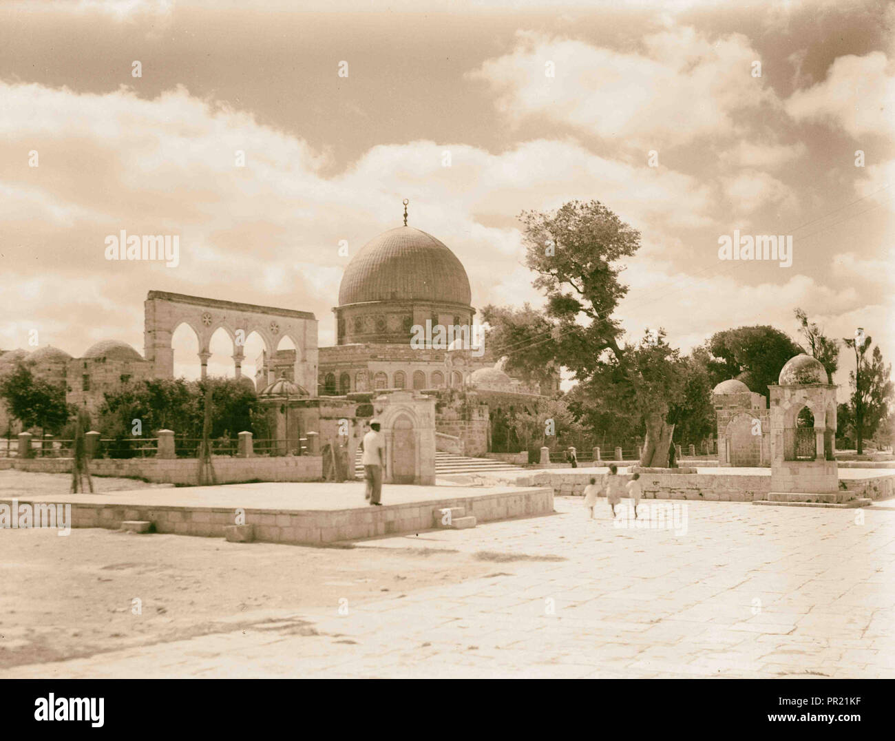 Felsendom. Exterieur, näher, allgemeine Ansicht. 1944, Jerusalem, Israel Stockfoto