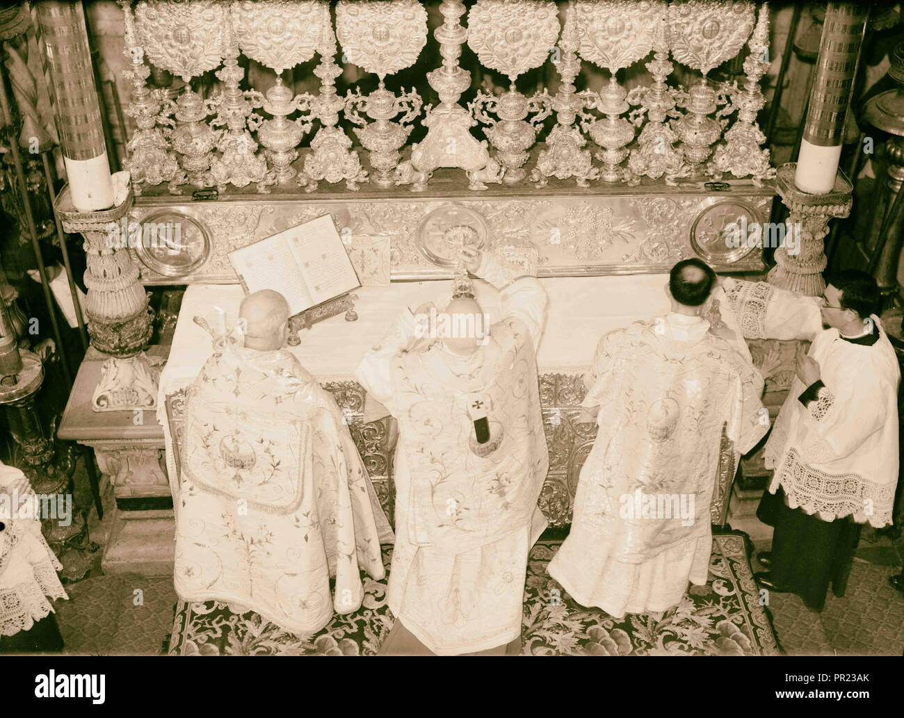 Kalender der religiösen Zeremonien in Jerusalem Ostern 1941 Ostern Latin Services. Lateinischer Patriarch Stockfoto
