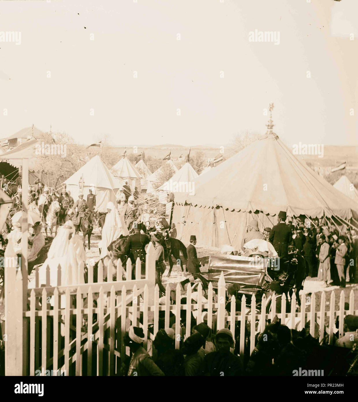 Besuch in Jerusalem von Wilhelm II. von Deutschland 1898 Innenraum des Lagers. 1898, Jerusalem, Israel Stockfoto