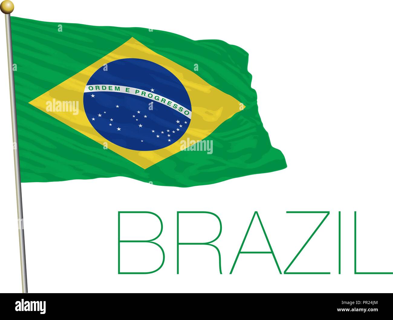 Brasilien Flagge, Vektor, Abbildung Stock Vektor