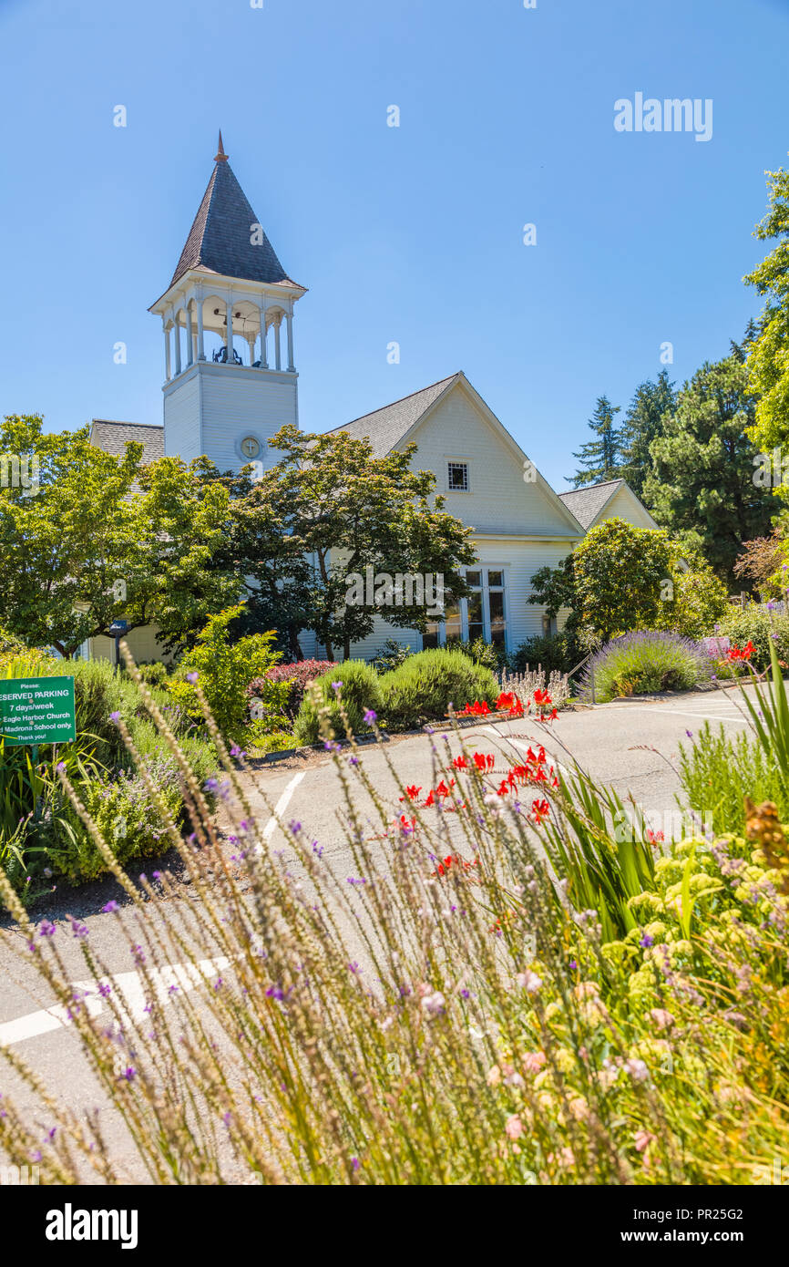 Eagle Harbor Gemeindekirche auf Bainbridge Island, Washington United States Stockfoto