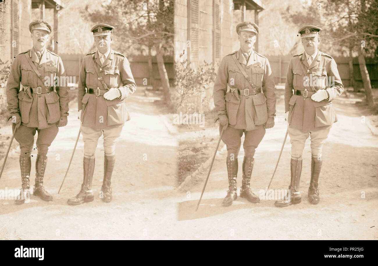 Erfassen & Besetzung Palästinas. Brit. [D. h. Britische] Offiziere. 1917 Stockfoto