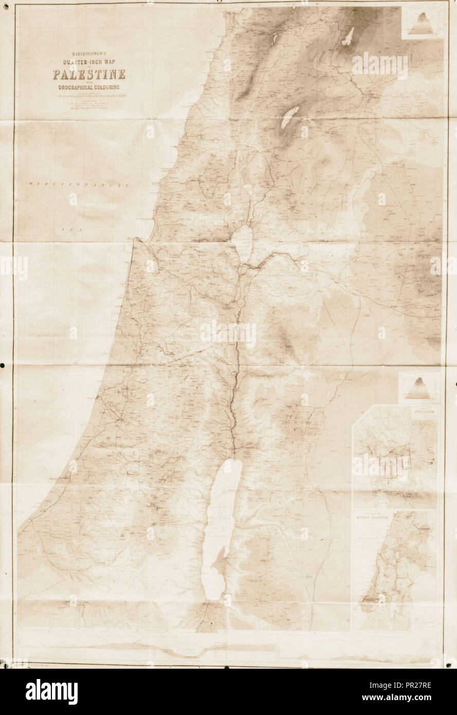 Karten, Pläne, Restaurierungen, etc. Bartholomew's Karte von Palästina. 1900 Stockfoto