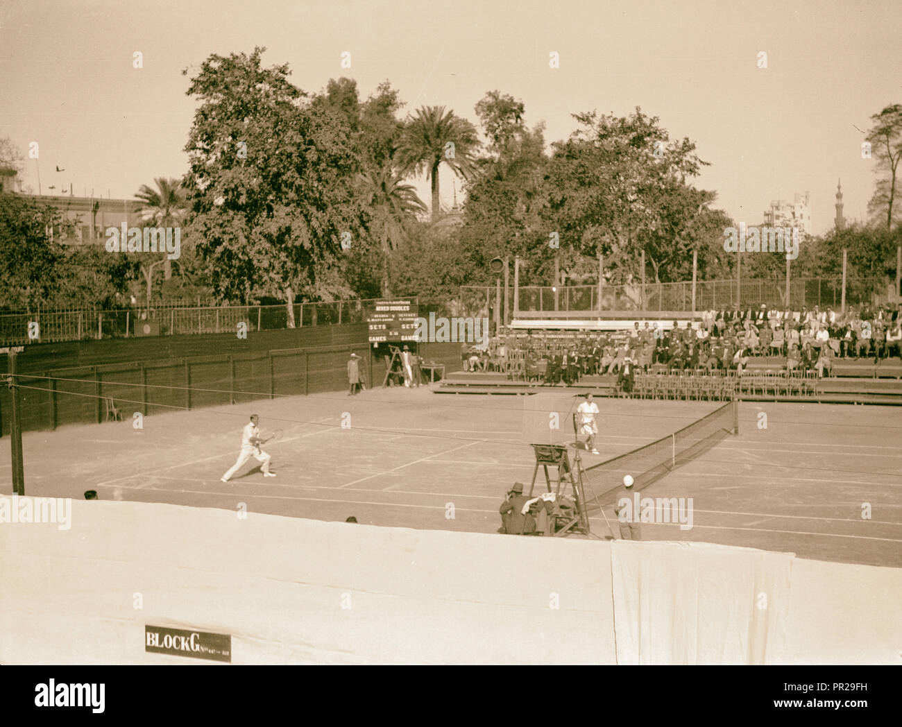 Ägypten. Kairo. Gezira Gardens & Sport. Tennisplätze. 1934, Ägypten, Kairo Stockfoto