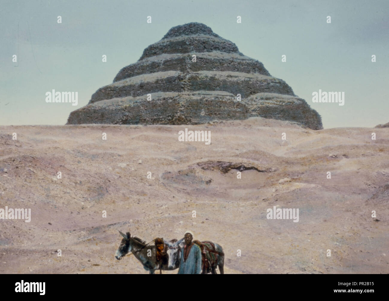 Ägypten. Pyramiden. Die Stufenpyramide in Sakkara. 1950, Ägypten, Saqqārah Stockfoto