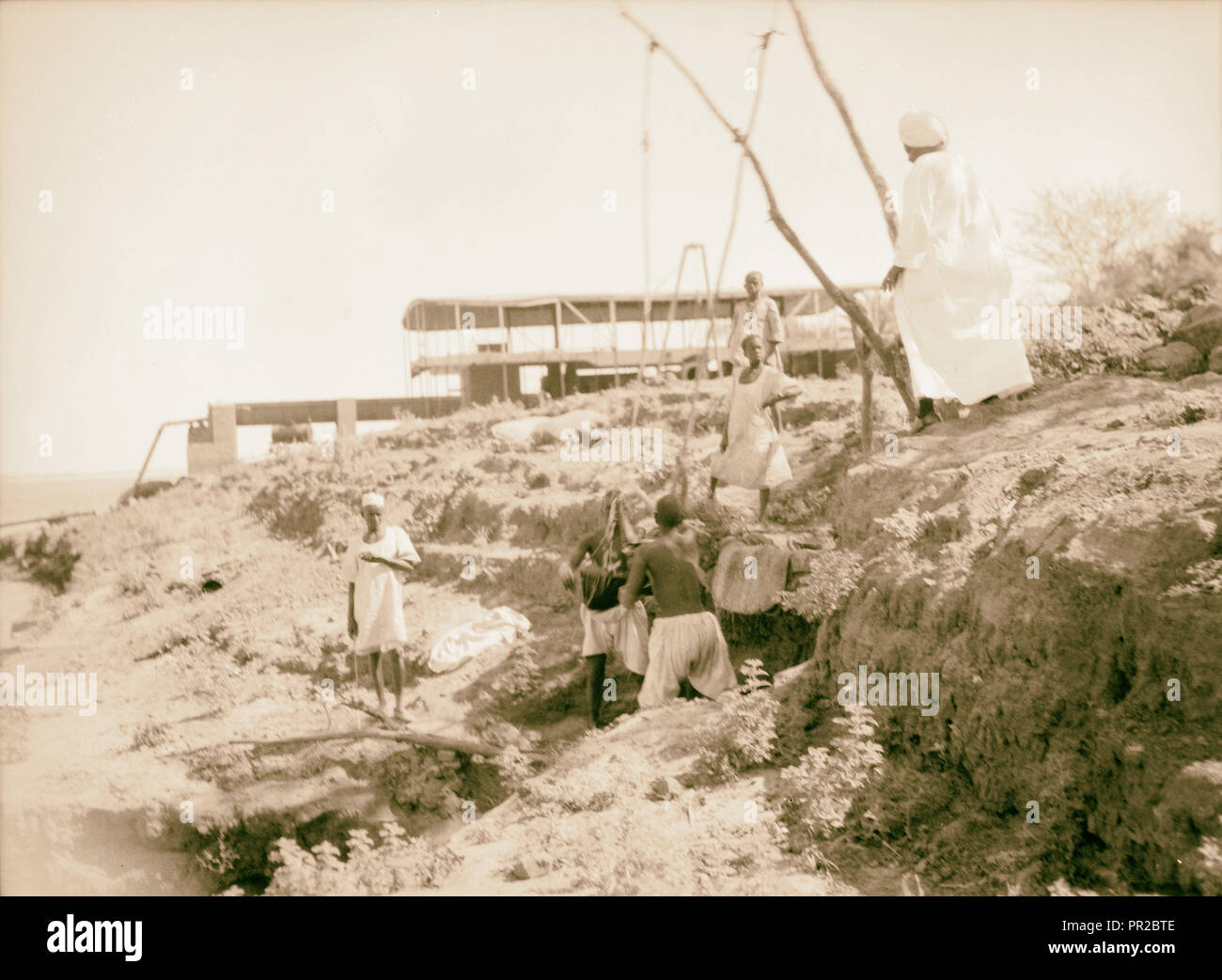 Sudan. Khartum. Dain el-Tashy. Zeichnung vom Wasser des Nil für die Bewässerung. 1936, Sudan, Khartum Stockfoto