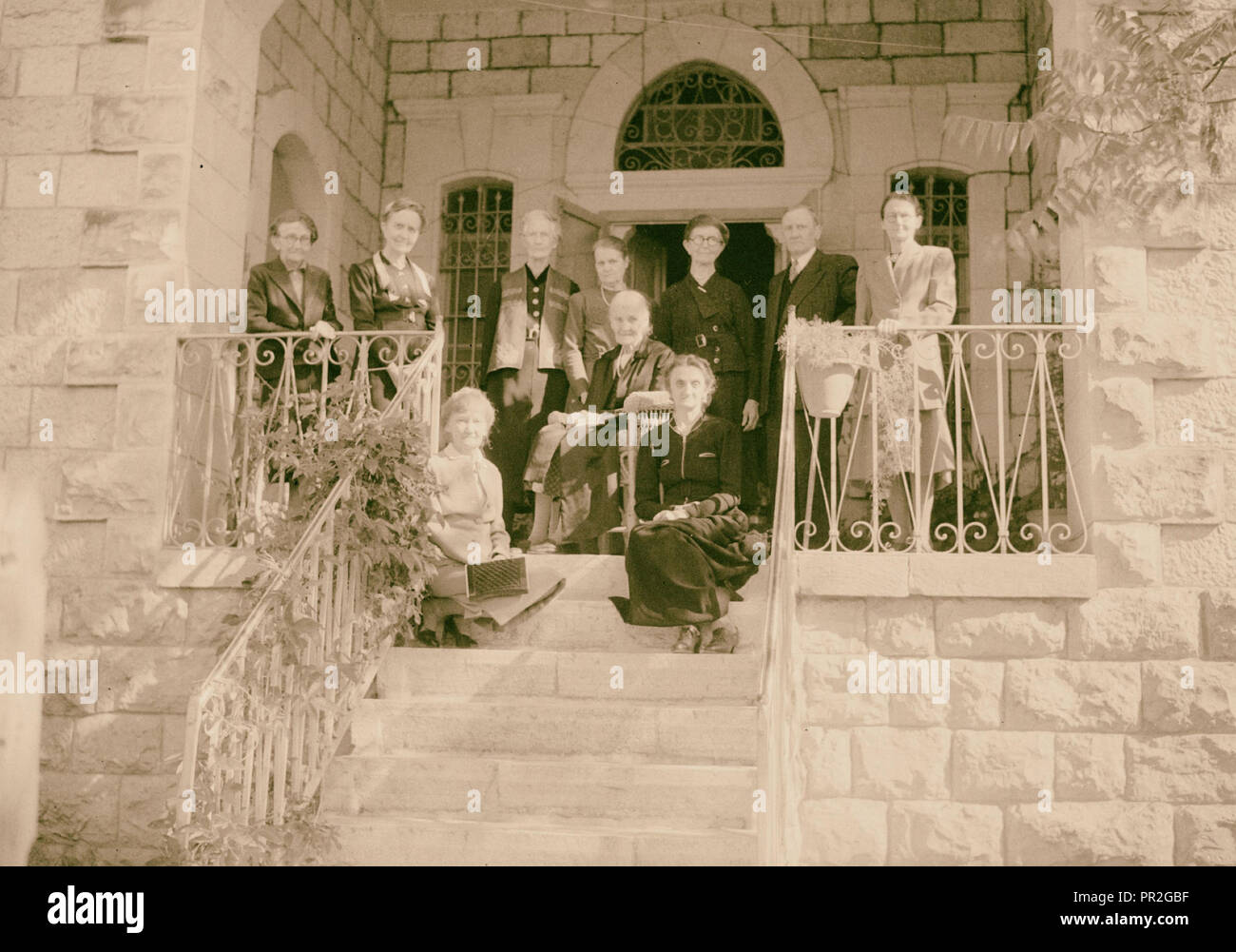 Der schwedische Konzern, 10. Mai 1946, die von der Provinz Dalarna in Kolonie der ursprünglichen Gruppe American Colony 1946, Jerusalem, Israel Stockfoto