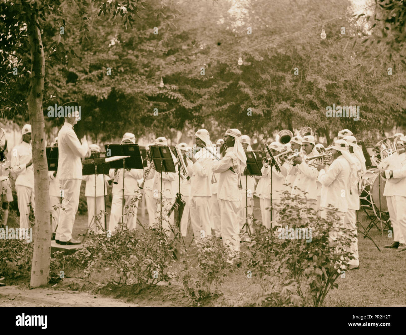 10/6/32 im Palast etc., Bagdad Army Band. 1932, Irak, Bagdad Stockfoto