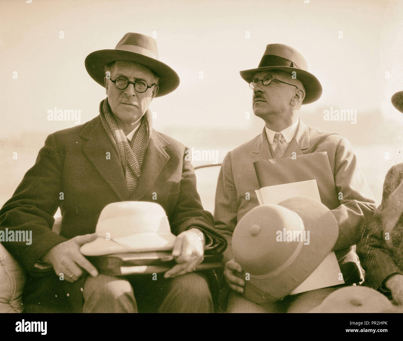 König Albert von Belgien in offenen Wagen, 1935, im Nahen Osten, Israel und/oder Palästina Stockfoto
