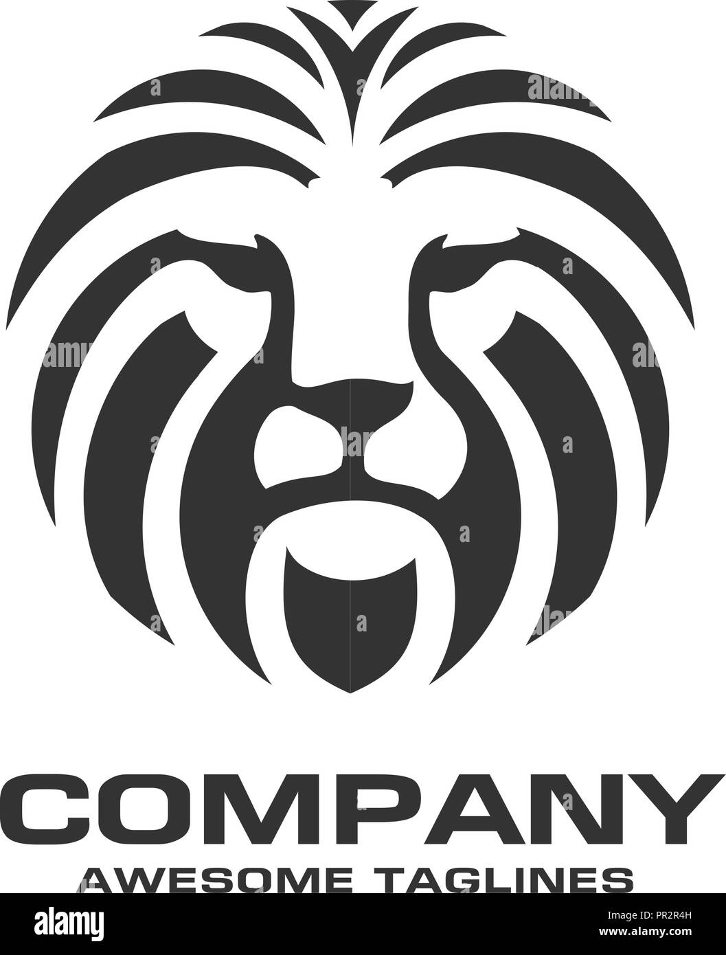 Lion's Head Logo Vektor, König der Löwen Kopf zeichen Konzept, Lions Head Logo, Lion face graphic Illustration, Design Element Stock Vektor