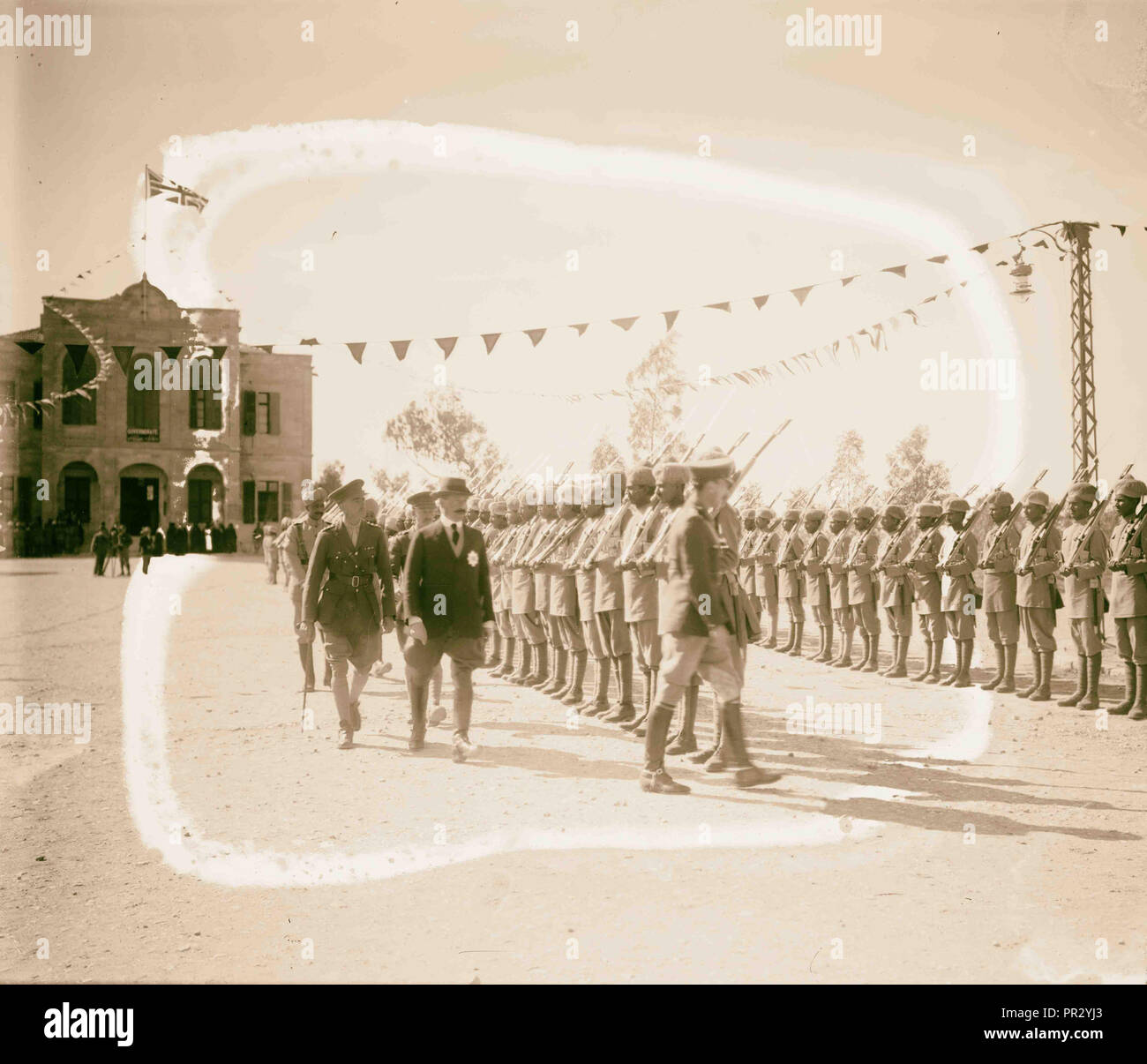 H.S. [D. h., Herbert Samuel] in Beerscheba, Nov. 16, 1920. 1920, Israel, Beerscheba. Stockfoto