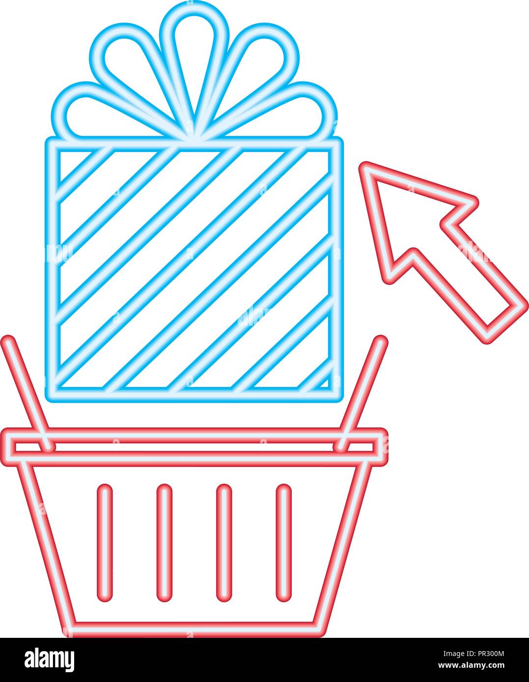 Warenkorb Geschenkbox klicken Sie auf Cyber Monday Stock Vektor