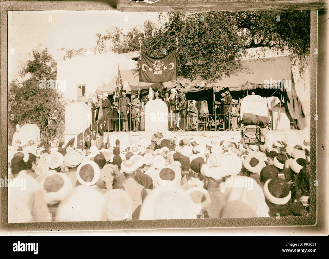 Sherif von Medina die Verkündigung des "Heiligen Krieg" in Medina, bevor sie nach Jerusalem. 1914, Saudi-Arabien, Medina Stockfoto