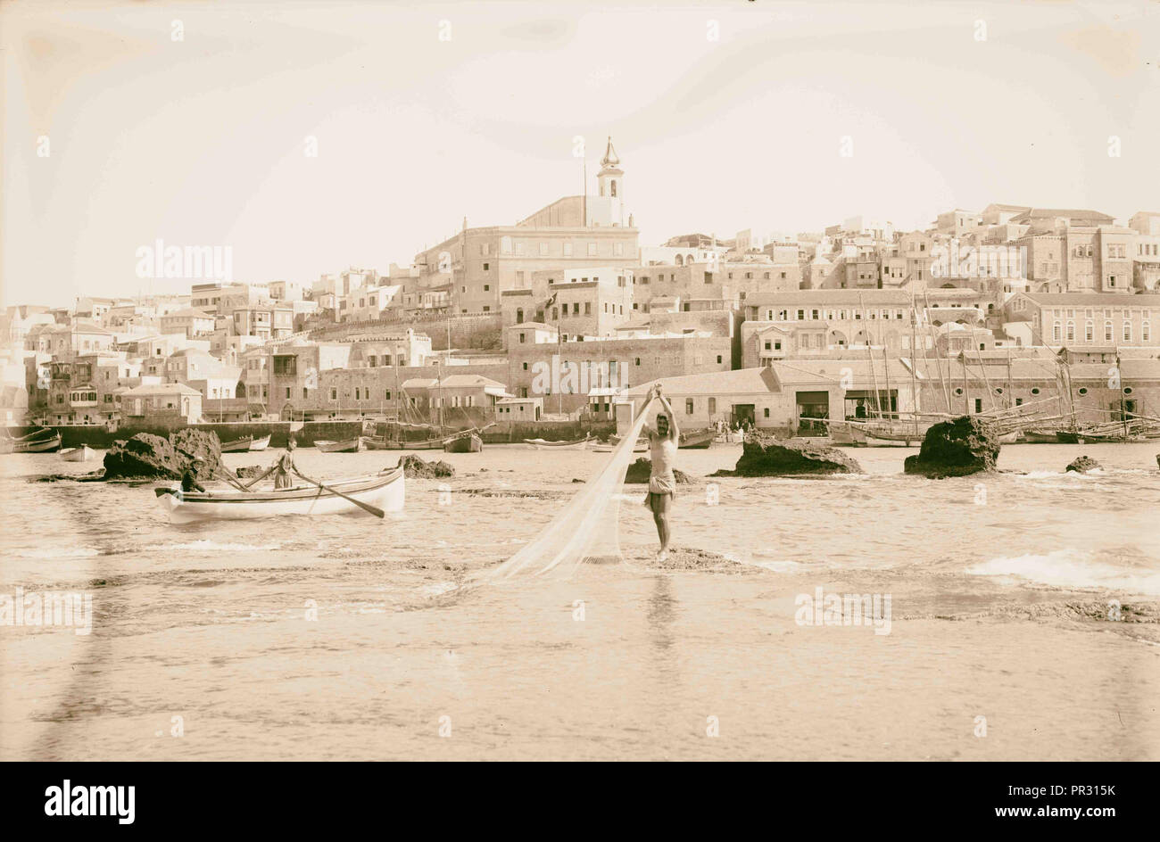 Landeplatz, Jaffa. 1898, Israel, Tel Aviv Stockfoto