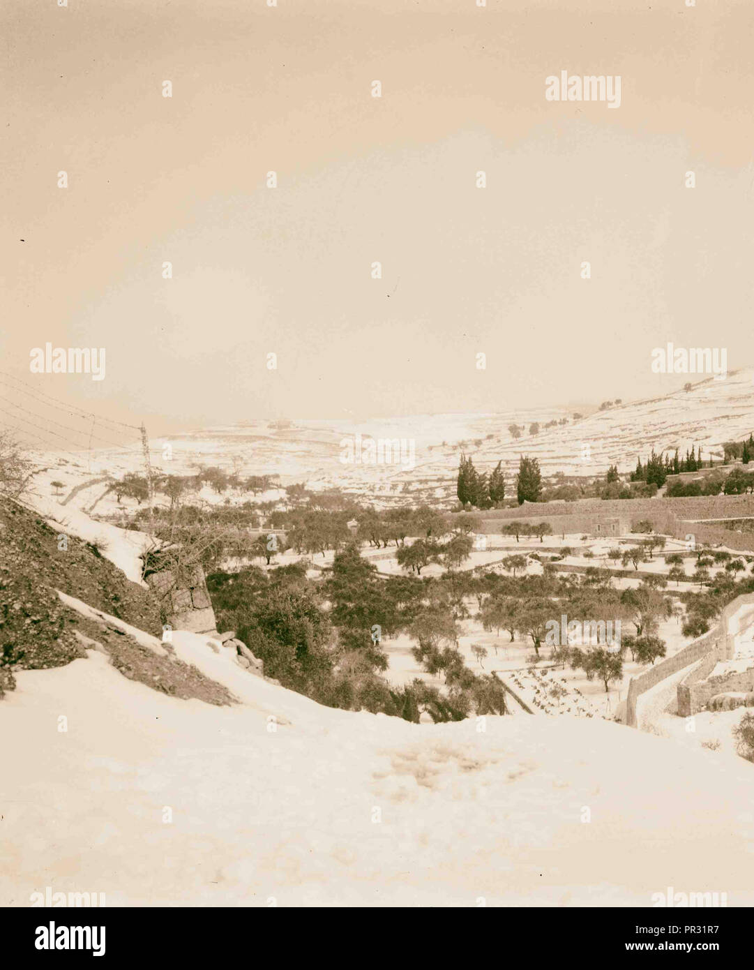 Jerusalem im Schnee 1921, Israel Stockfoto