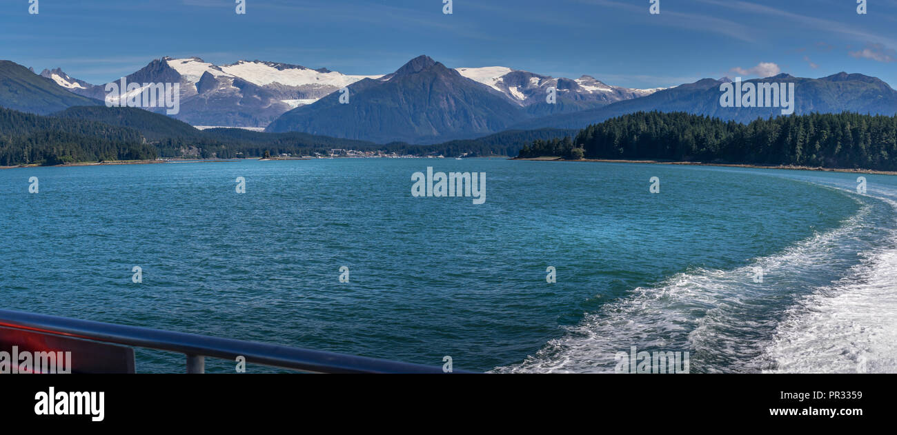 Blick auf den wunderschönen Auke Bucht in Juneau, Alaska entfernt Stockfoto