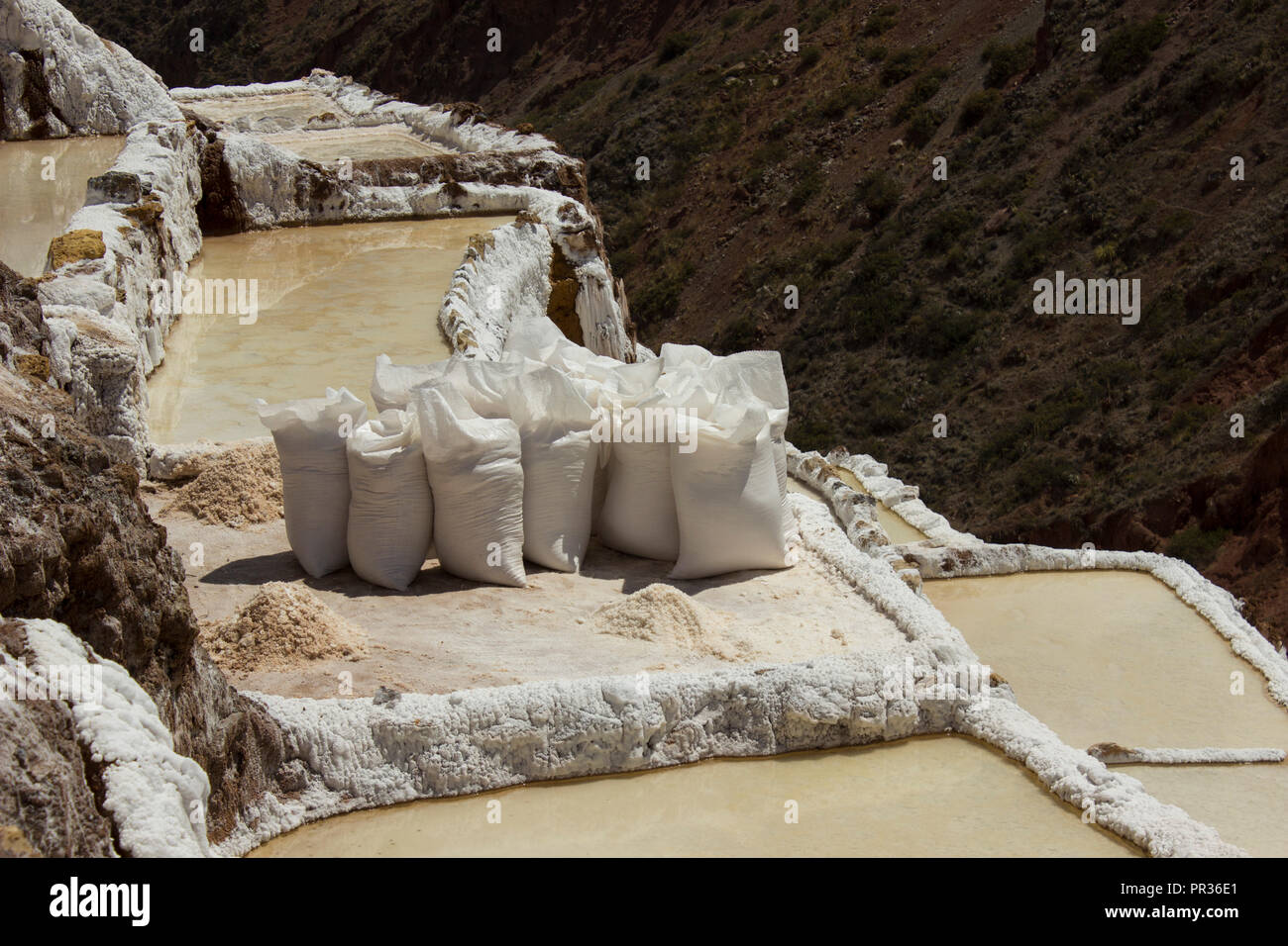 Salinas de Maras Stockfoto