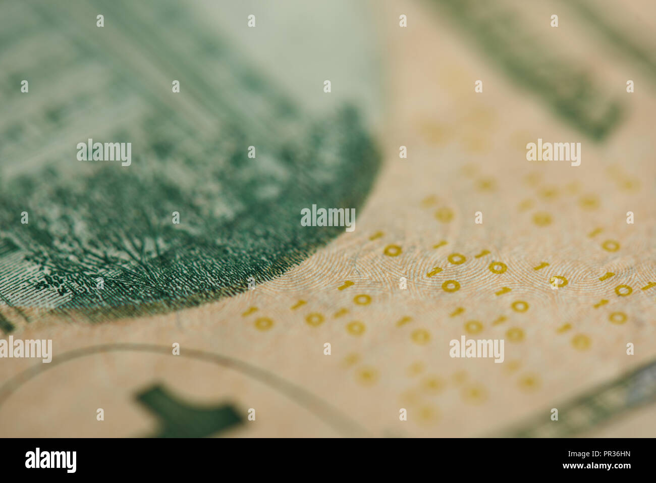 Schutz Muster von falschen Dollar banknote Nähe zu sehen. Stockfoto