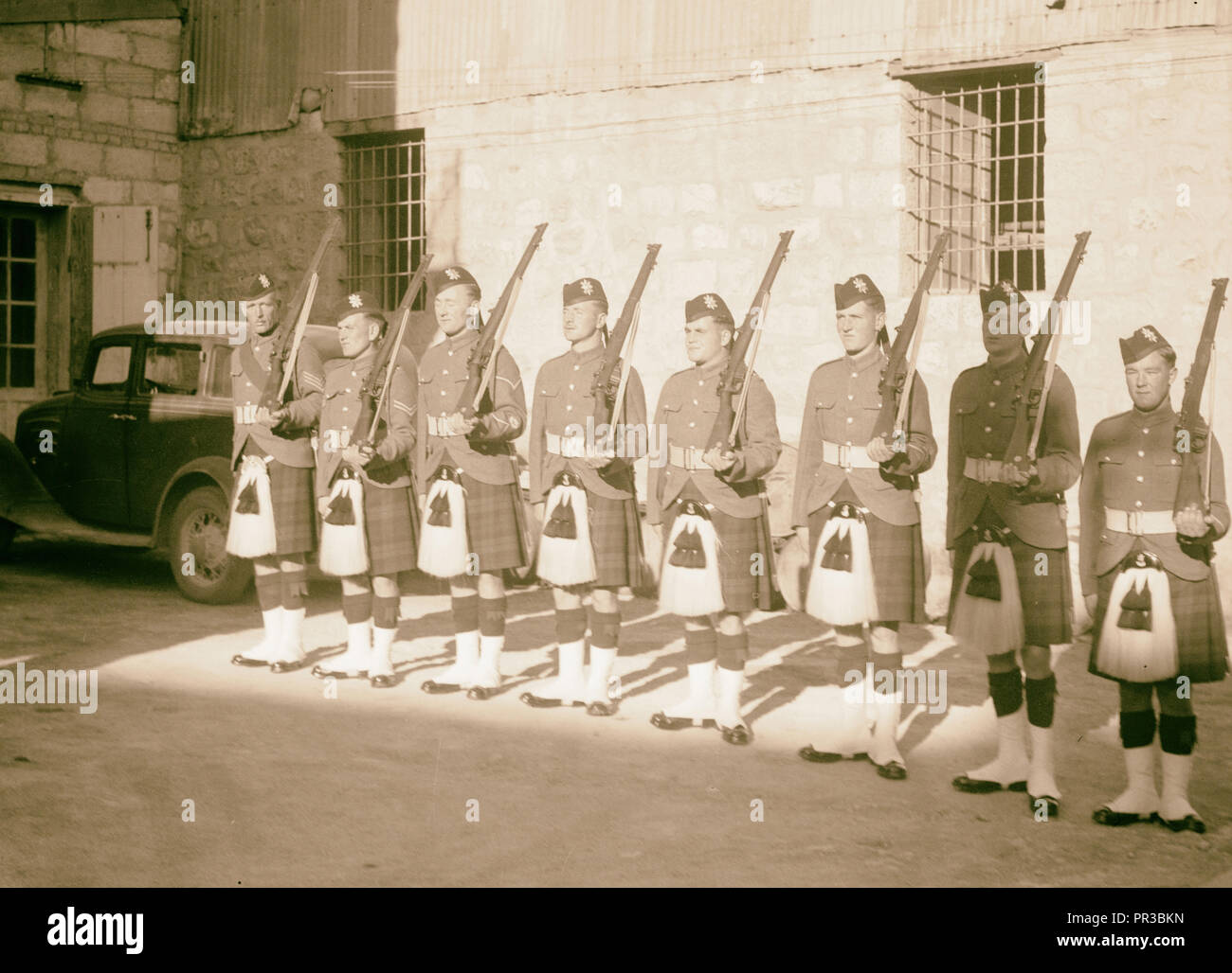 Militärische Wachen vor Gericht 1937, Jerusalem, Israel Stockfoto