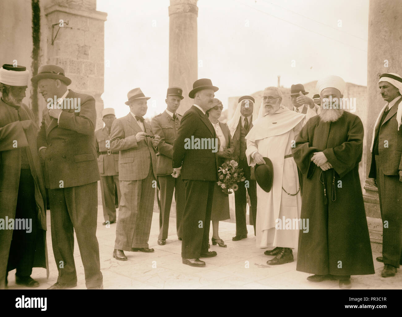 Französischen Hohen Kommissar für Syrien Besuche der Tempel in Jerusalem, 07.11.18, "39. Der Hohe Kommissar & Madame Puaux Stockfoto