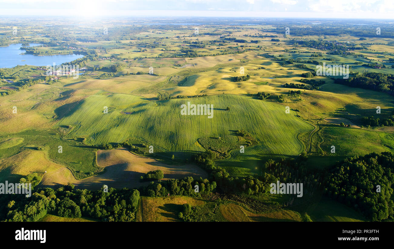 Luftaufnahme von Masuren in Polen Stockfoto