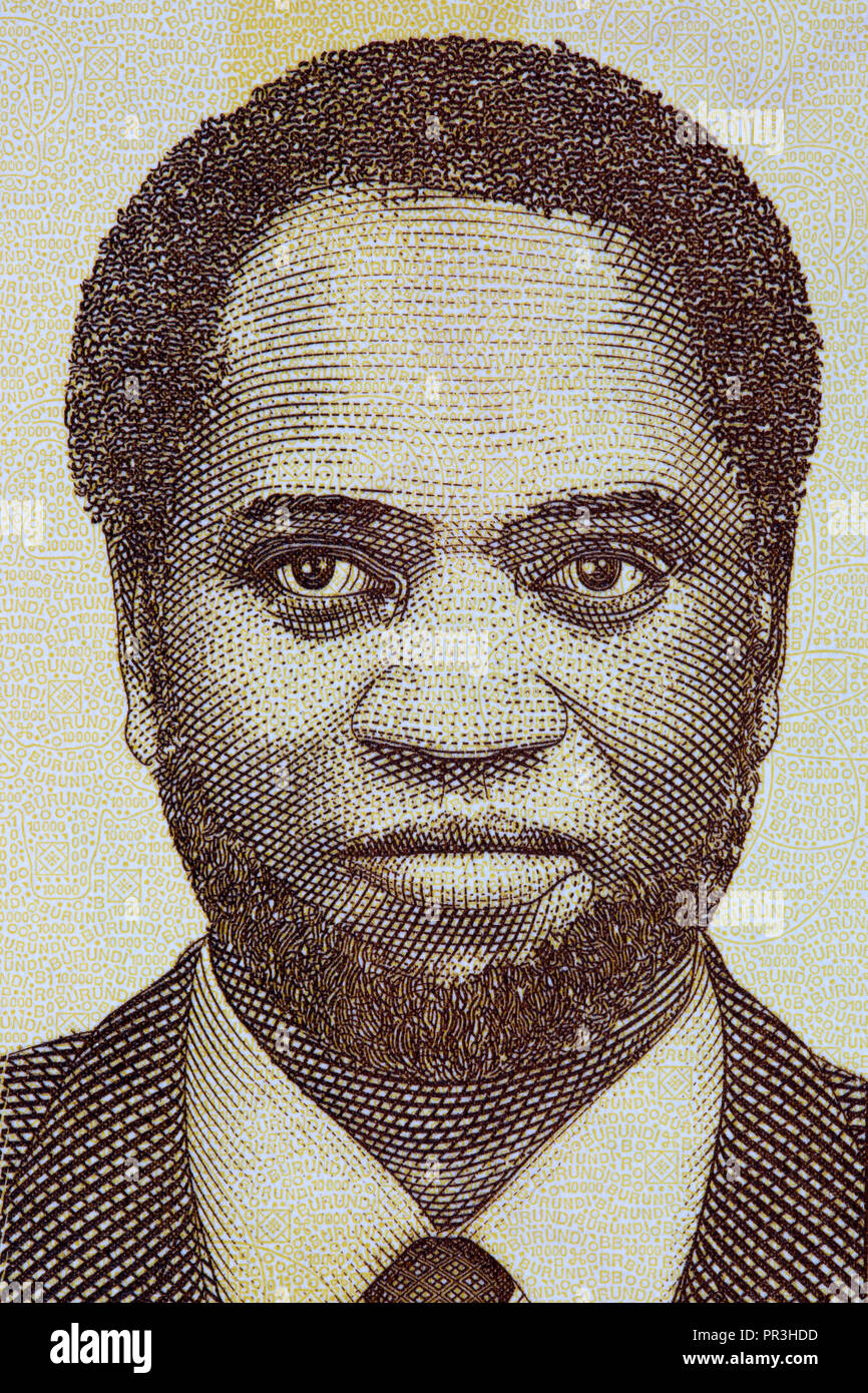 Melchior Ndadaye Portrait von burundischen Geld Stockfoto