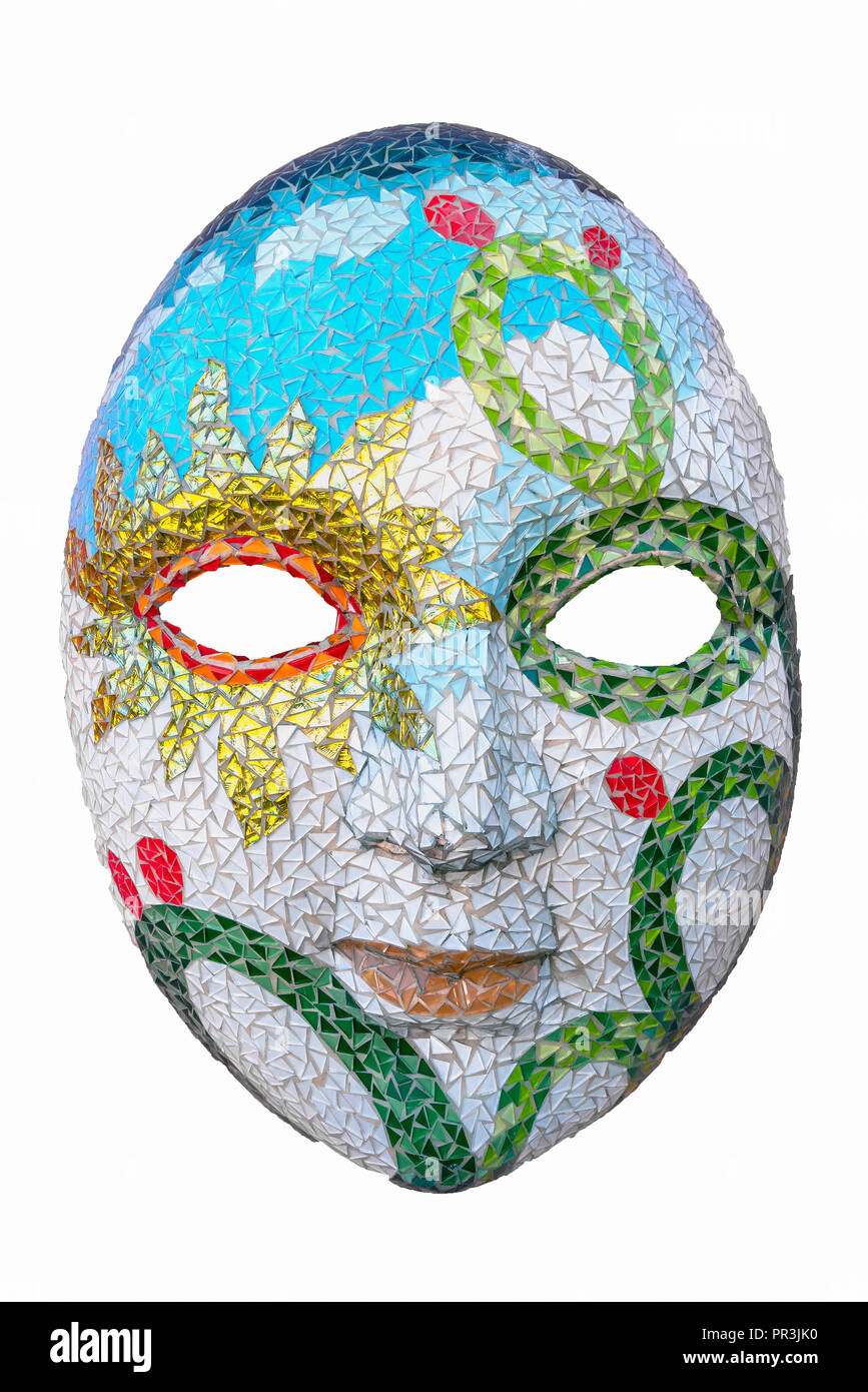 Olinda, Pernanbuco, Brasilien - JUL, 2018: Papangu Masken, einem traditionellen lokalen Karneval Kostüm, in der Straße Wand von Olinda ausgestellt Stockfoto