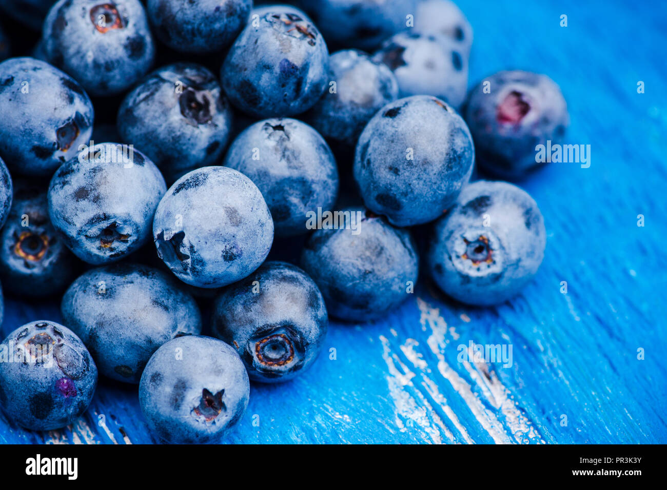 Reifen Heidelbeeren, Nahaufnahme. Selektive konzentrieren. Geringe Tiefenschärfe. Stockfoto