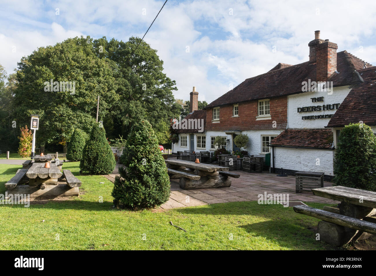 Die Hirsche Hütte Pub, Liphook, Hampshire, Großbritannien Stockfoto
