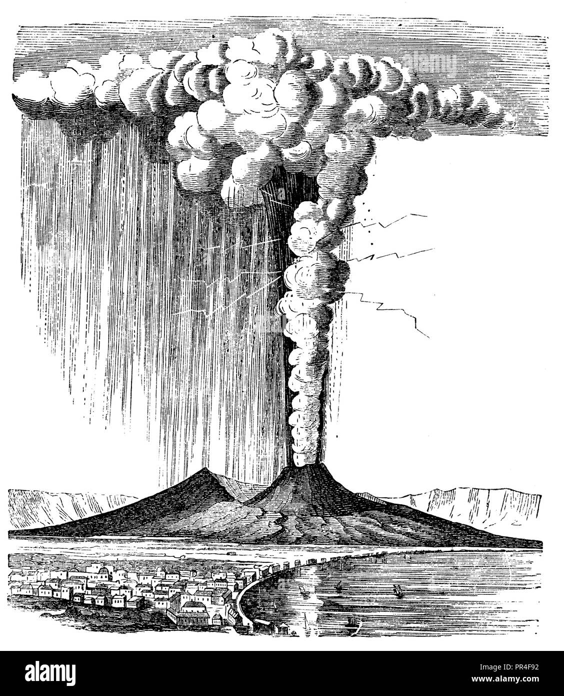 Vesuv in voller Aktivität (Eruption im Oktober 1822), anonym 1893 Stockfoto