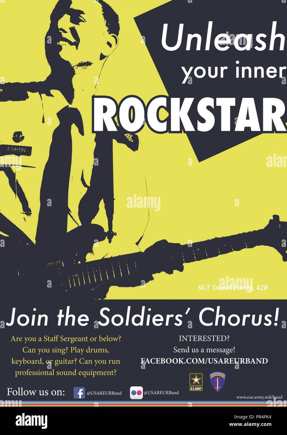 USAREUR Band & Chor - Chor Recruitment Marketing Poster (2/3) (Design von U.S. Army Staff Sergeant Josua Dahl/freigegeben) Stockfoto