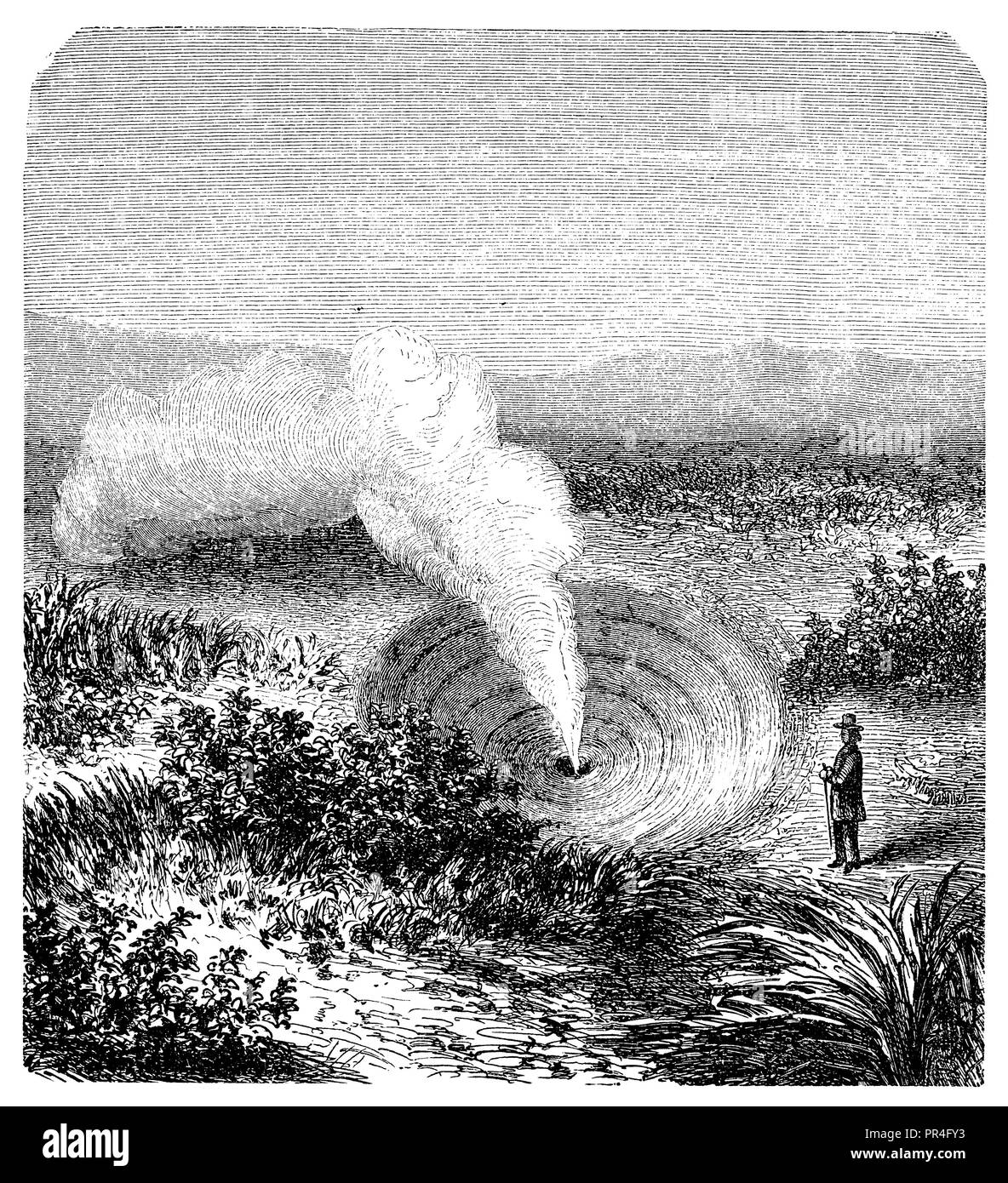 Ein dampf Quelle, fumarole, mit Krater - wie Becken, anonym 1890 Stockfoto