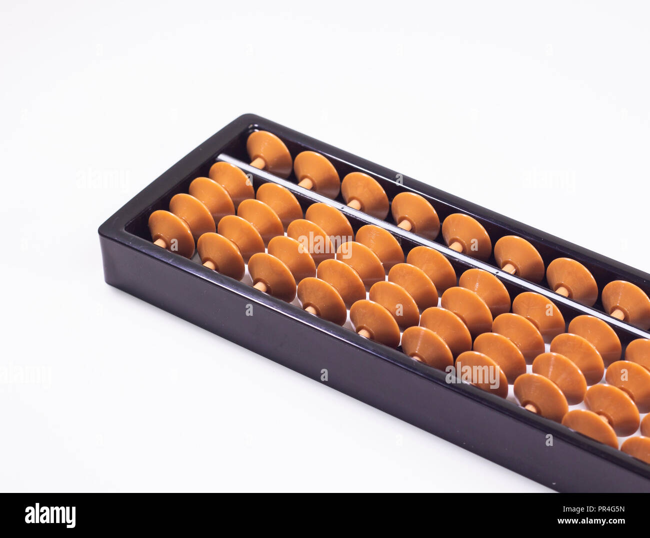 Eine alte chinesische Abacus auf weißem Hintergrund Stockfoto