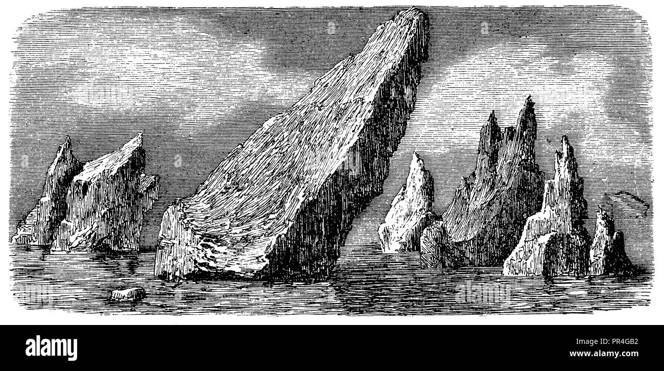 Schwimmende Eisberge, anonym 1890 Stockfoto
