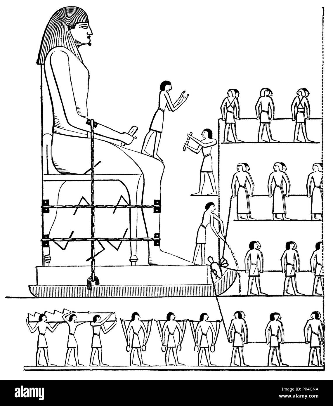 Transport eines antiken ägyptischen kolossale Statue, 1900 Stockfoto