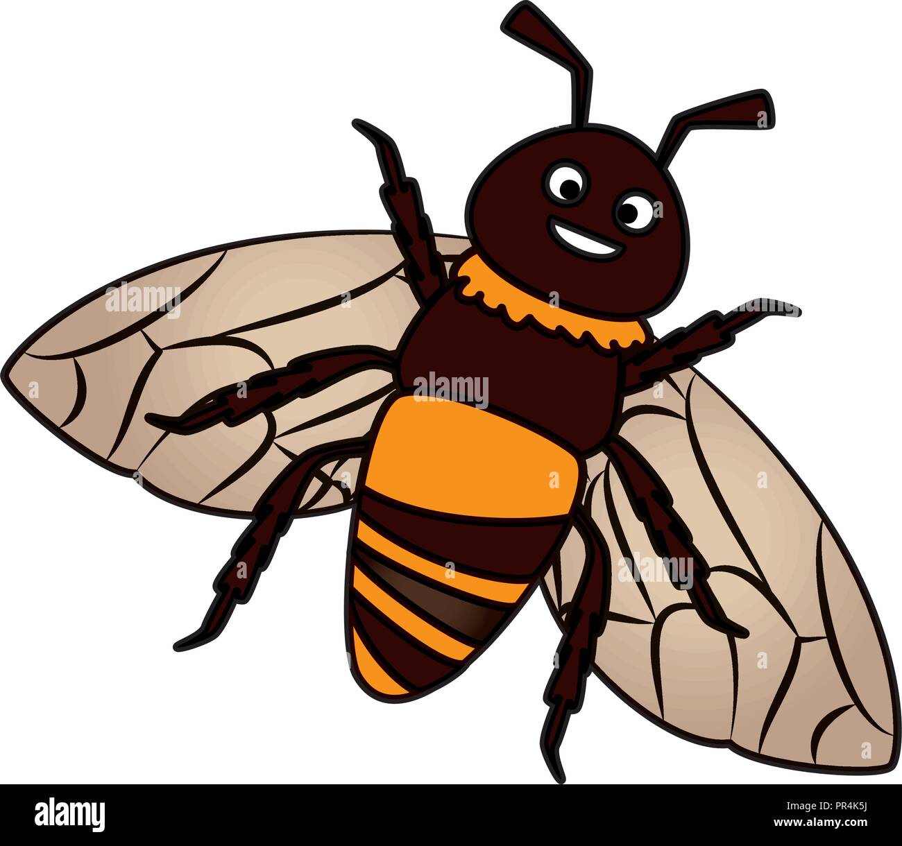 Süße Biene fliegen Charakter Vector Illustration Design Stock Vektor
