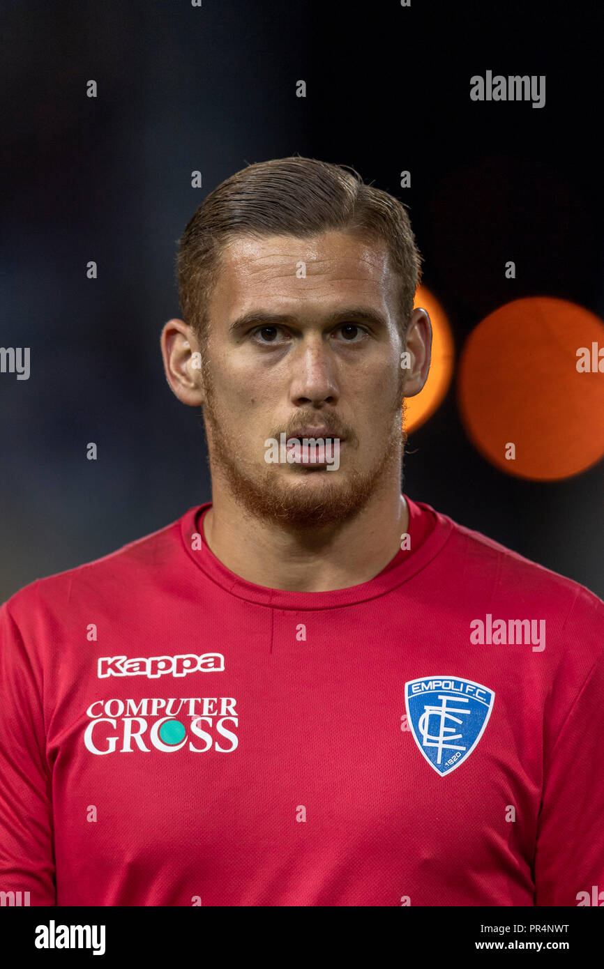 Andrea Fulignati (Empoli) während Erie der Italienischen eine "Übereinstimmung zwischen Empoli 1-1 Mailand im Carlo Castellani Stadion am 27. September 2018 in Florenz, Italien. (Foto von Maurizio Borsari/LBA) Stockfoto