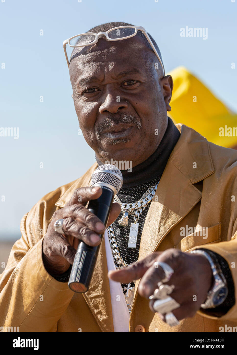 PORTHCAWL, VEREINIGTES KÖNIGREICH. 29. September 2018. Ein Performer im 2018 Elvis Festival in Porthcawl, South Wales. © Foto Matthew Lofthouse - Freier Fotograf Credit: Matthew Lofthouse/Alamy leben Nachrichten Stockfoto