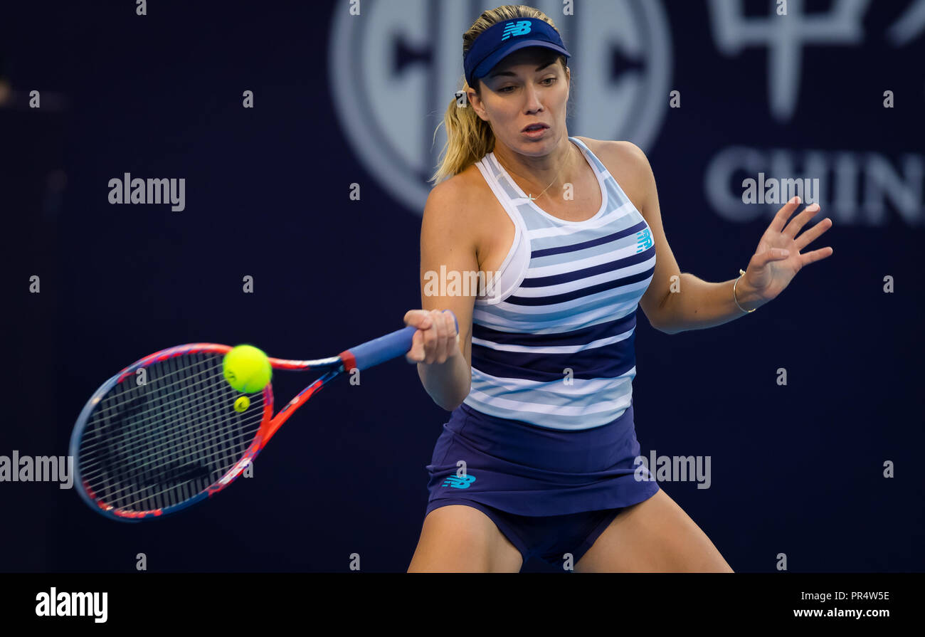 Peking, China. September 29, 2018 - Danielle Collins der Vereinigten  Staaten in Aktion bei Ihrem auftaktspiel an der China Open 2018 WTA Premier  Pflichtfeld Tennis Turnier Quelle: AFP 7/ZUMA Draht/Alamy leben Nachrichten  Stockfotografie - Alamy